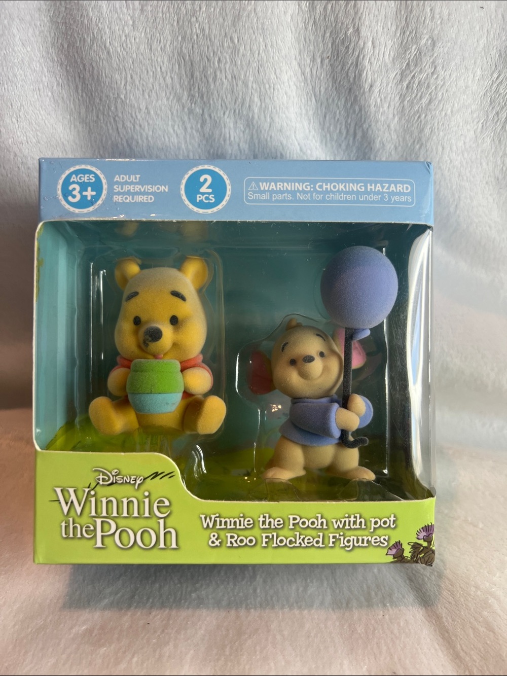 Disney Winnie the Pooh Flocked Figures - Yellow Pooh & Roo